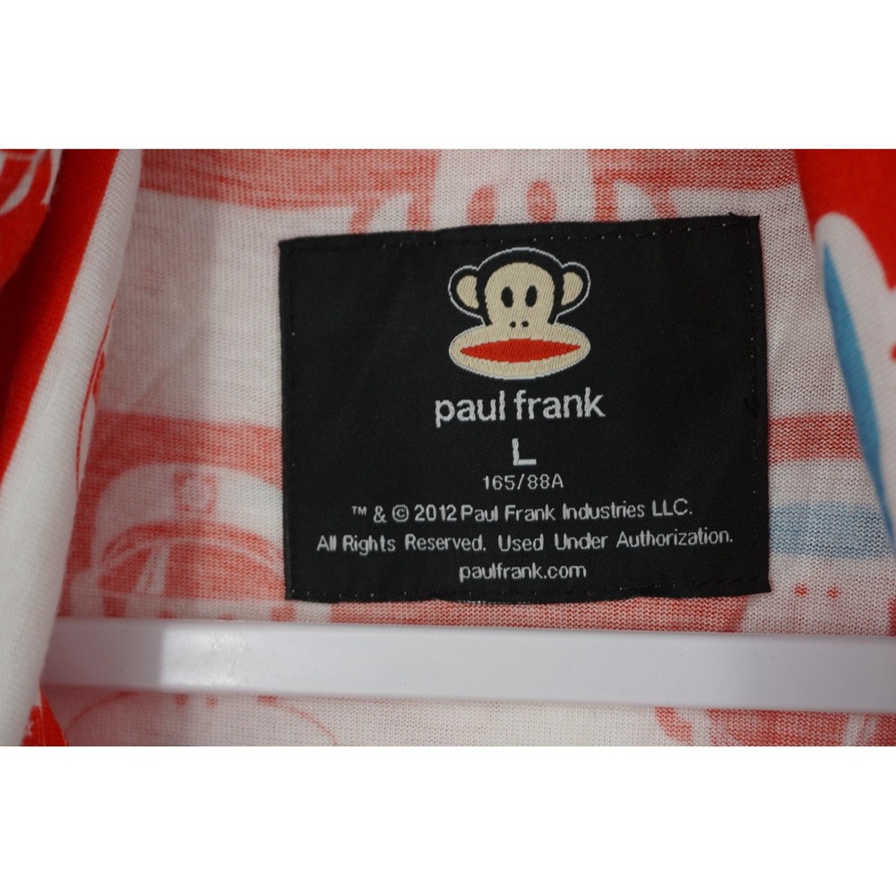 Paul Frank Hoodie Womens Large Red White Short Sleeve Full Zip‎ Julius Monkey - Picture 3 of 4